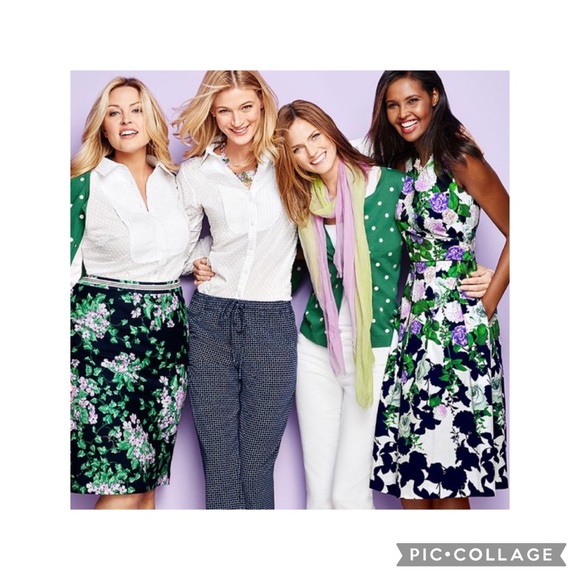 NWOT Talbots Petite Oprah Magazine Collection Hydrangea Printed Shift Dress - Picture 2 of 11